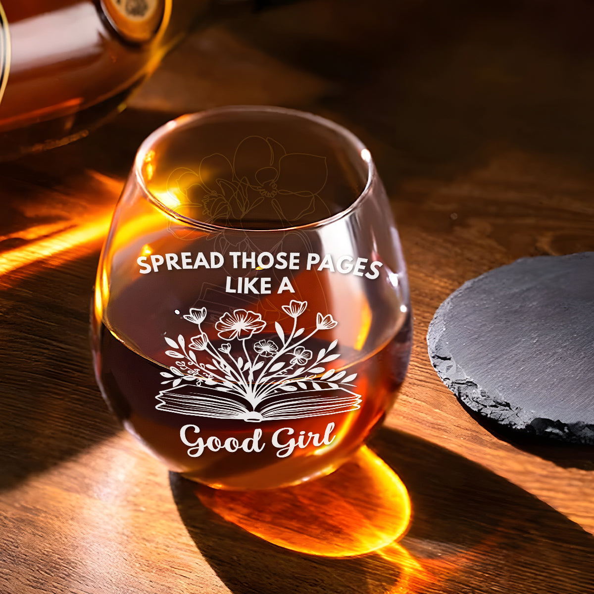Spread Those Pages Like a Good Girl - Personalized Wine Glass
