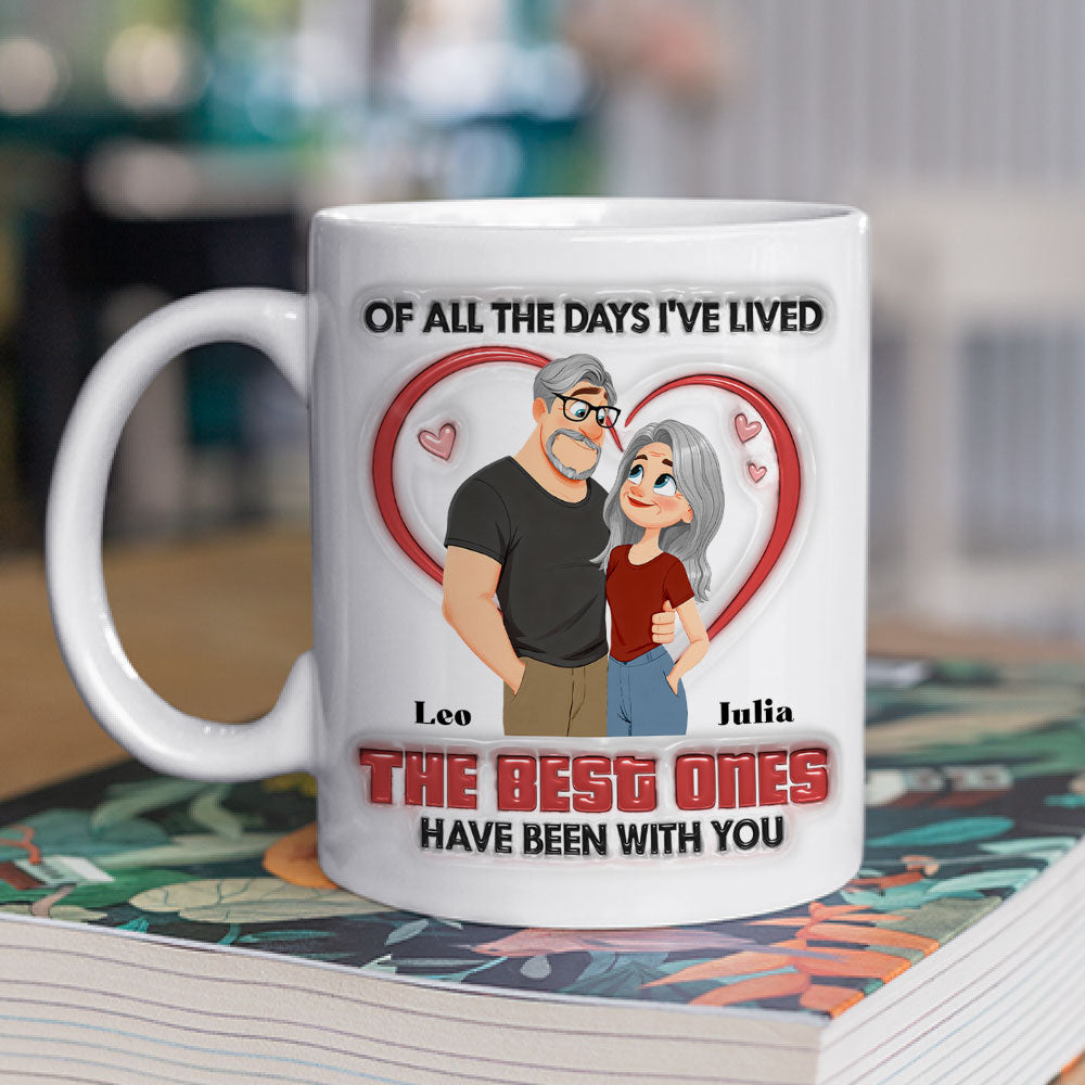 Custom Anniversary Keepsake Gifts For Couple • The Best Day - Personalized 3D Inflated Effect Mug