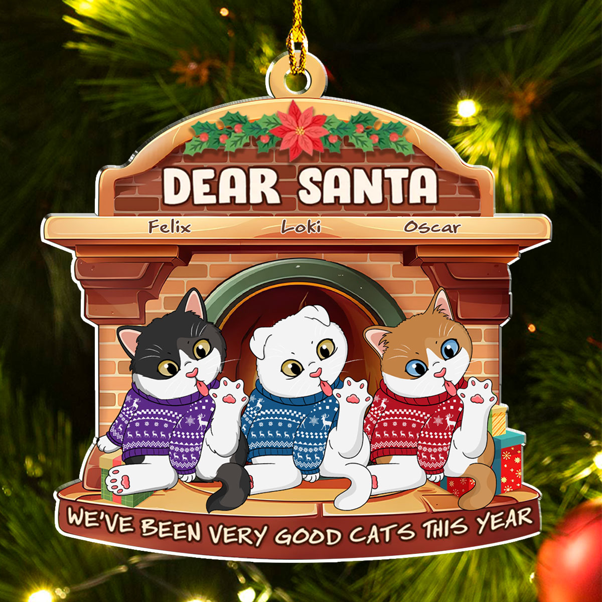 Custom Keepsake Christmas Ornament •  The Cutest Santa Paws - Personalized Acrylic Ornament