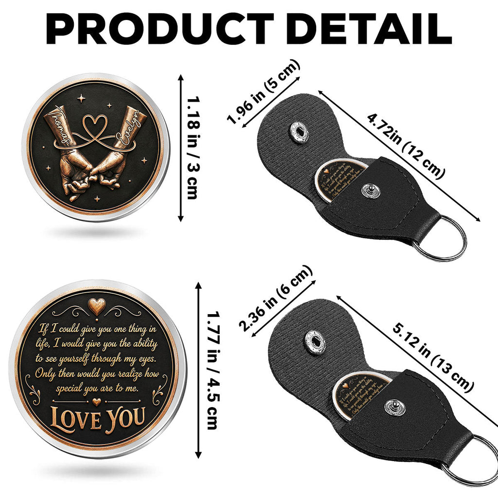 Custom Coin Keychain for Wife, Couple Anniversary Valentine's Day Gifts • My Love For You - Personalized Pocket Hug