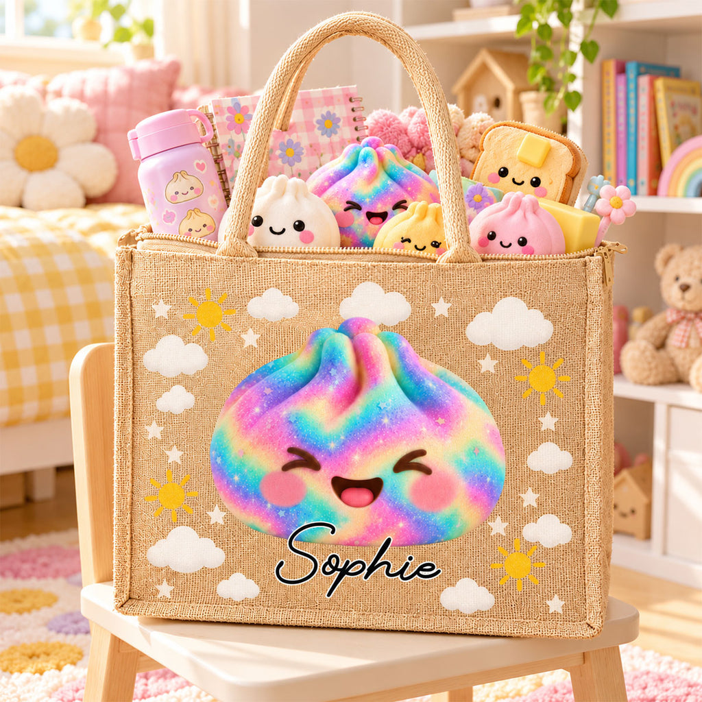 Jolly Little Friend - Personalized Jute Tote Bag