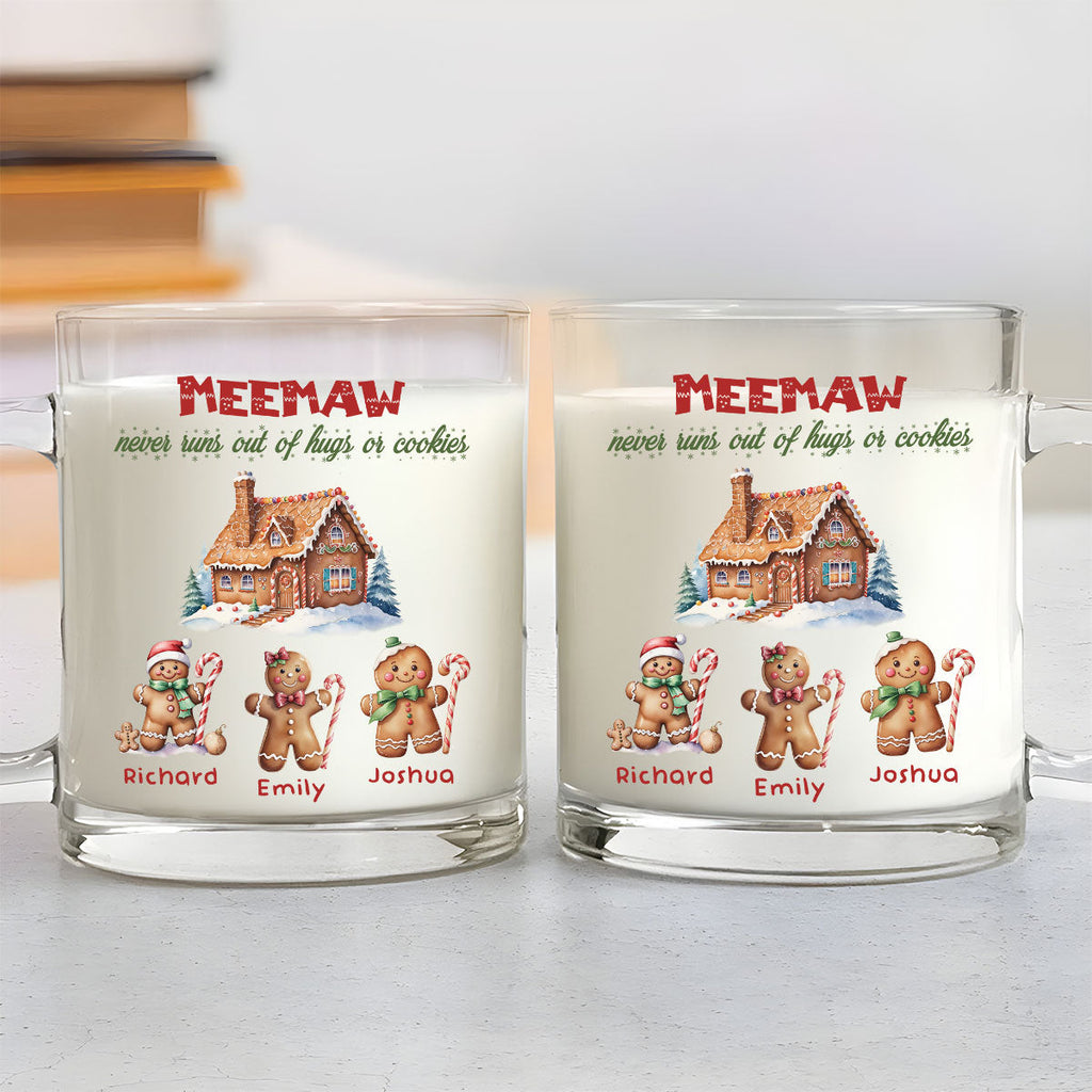 Custom Christmas & Birthday Gift For Grandma • Grandma Never Run Out of Cookies - Personalized Glass Mug