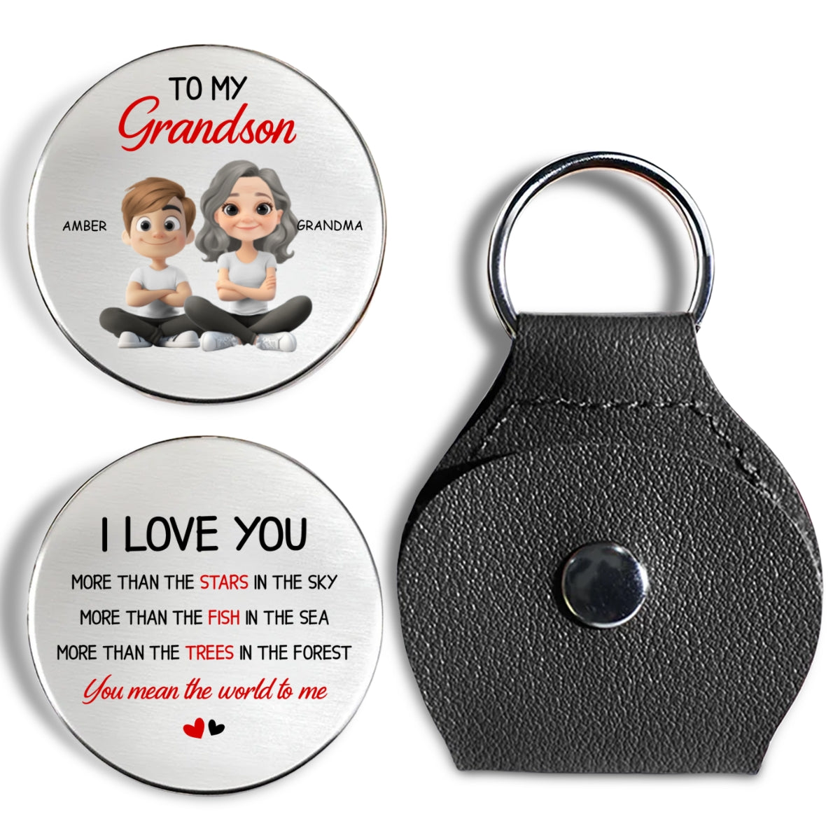 Custom Coin Keychain, Christmas Birthday Gift For Son Daughter • More Than Everything - Personalized Pocket Hug