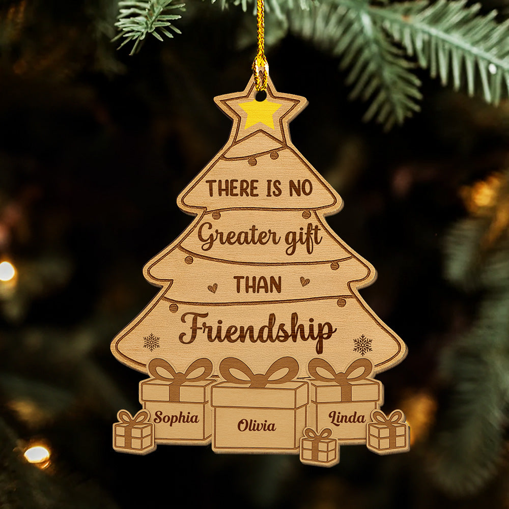 Custom Friendship Christmas Ornament, Best Friend Gift •  Best Gift Ever - Personalized Wood Ornament