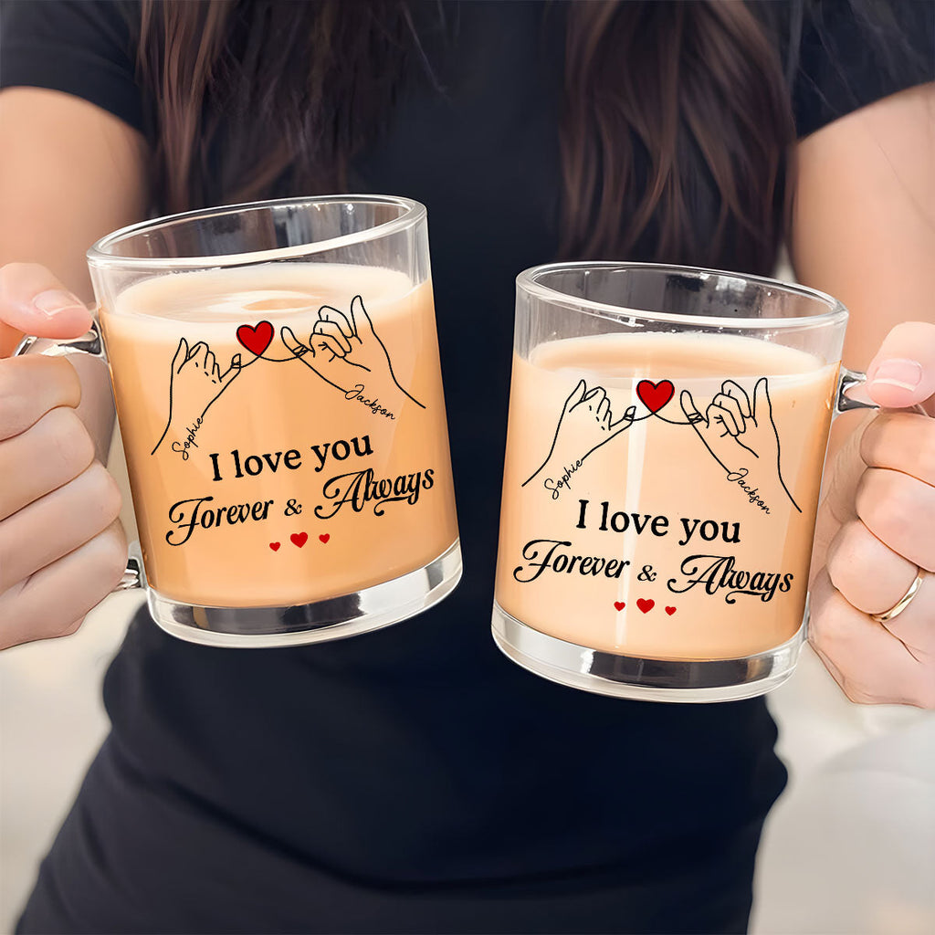 Custom Anniversary Keepsake Gifts For Couple • I Love You Forever - Personalized Glass Mug