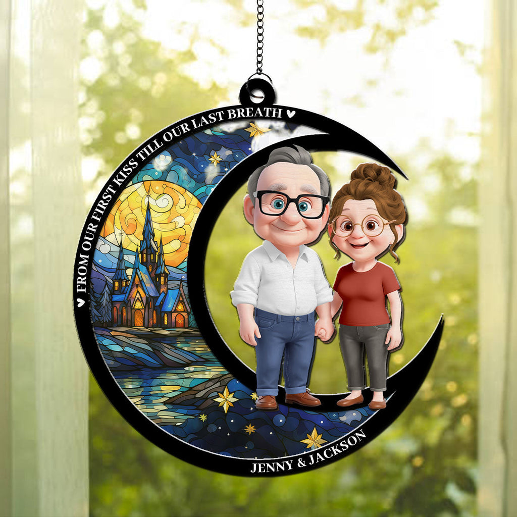 Custom Couple Hanging Decor, Anniversary Valentine's Day Gifts • Our Love Through The Years - Personalized Suncatcher
