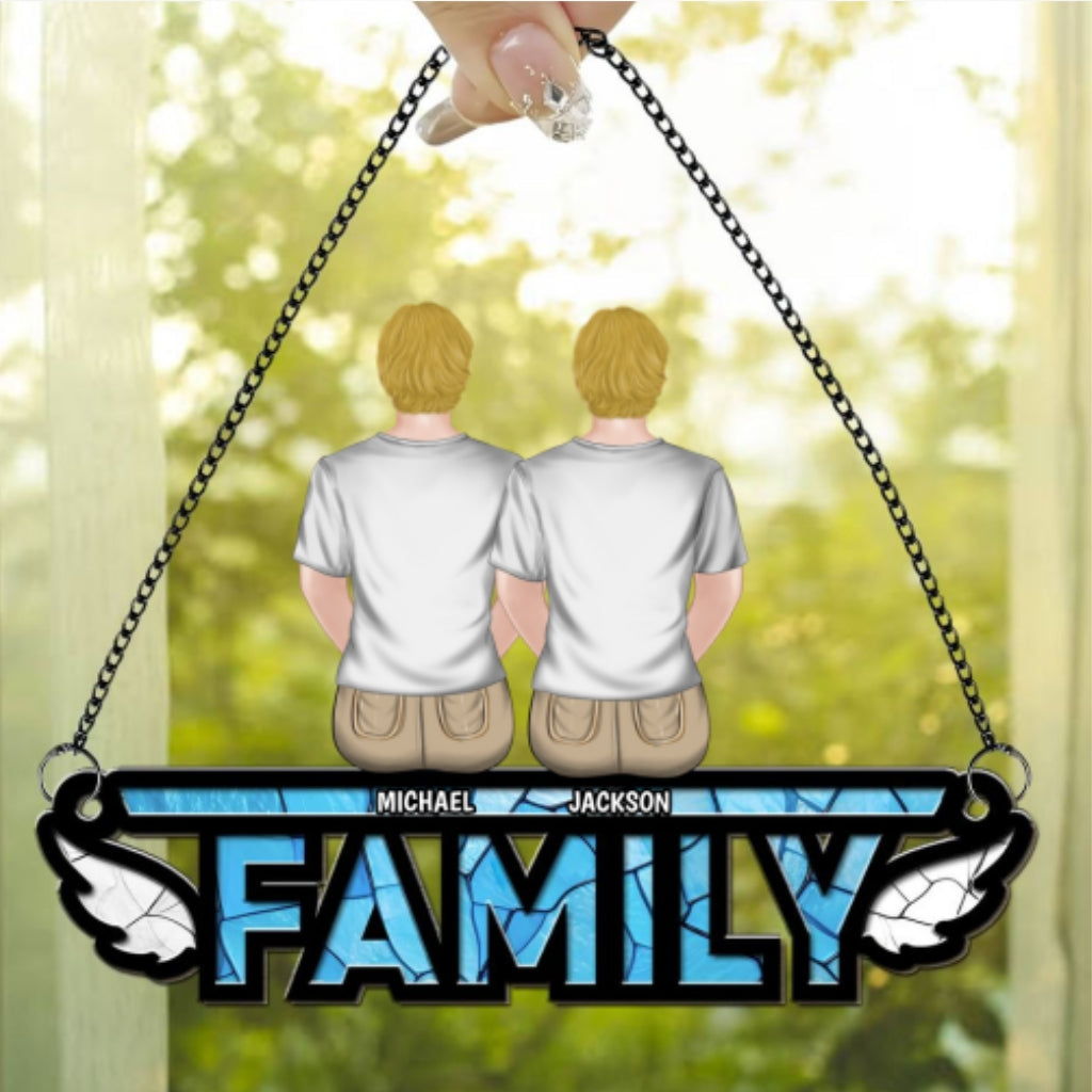 Custom Family Name Hanging Decor, Christmas Birthday Gift •  Family I'm Always With You - Personalized Suncatcher