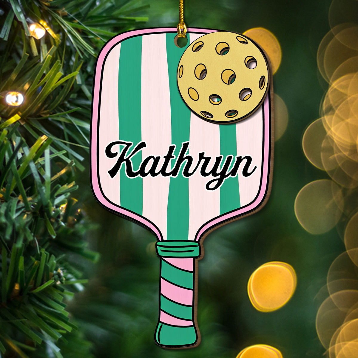 Custom Keepsake Christmas Ornament •  All I Want For Christmas Is Pickleball - Personalized Freeshape 2-Layered Wood Ornament
