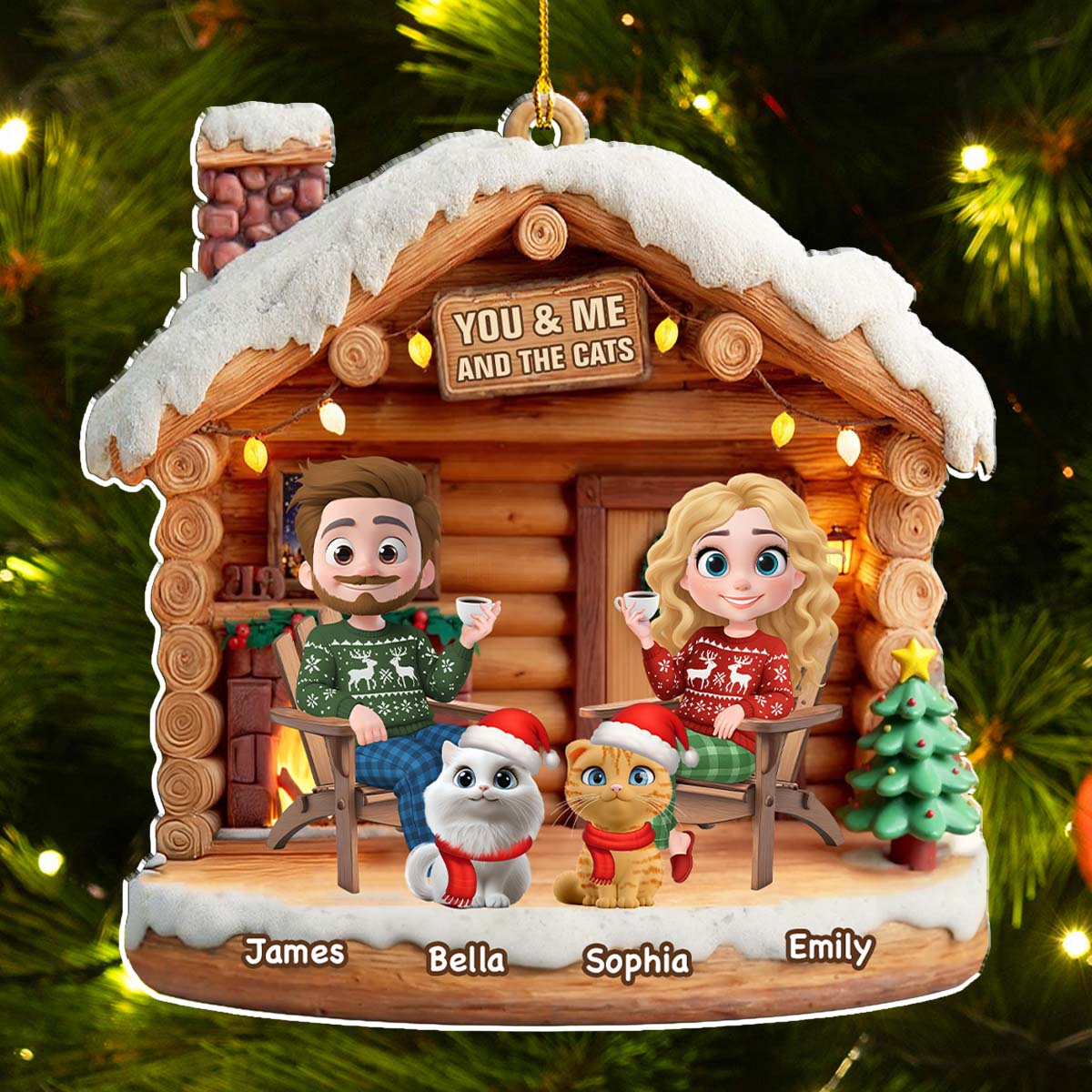 Custom Keepsake Christmas Ornament •  Have A Chat - Personalized 3D Effect Acrylic Ornament