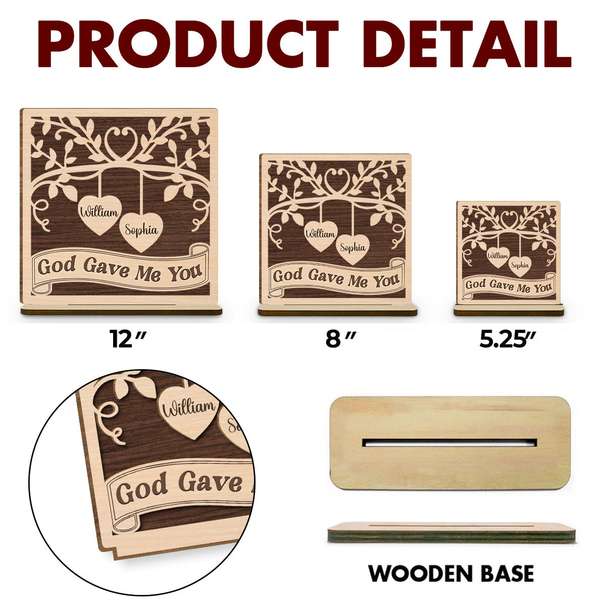 Custom Couple's Decor, Anniversary & Wedding Gift • Perfectly Imperfect Together - Personalized 2-Layer Wood Plaque With Flat Base