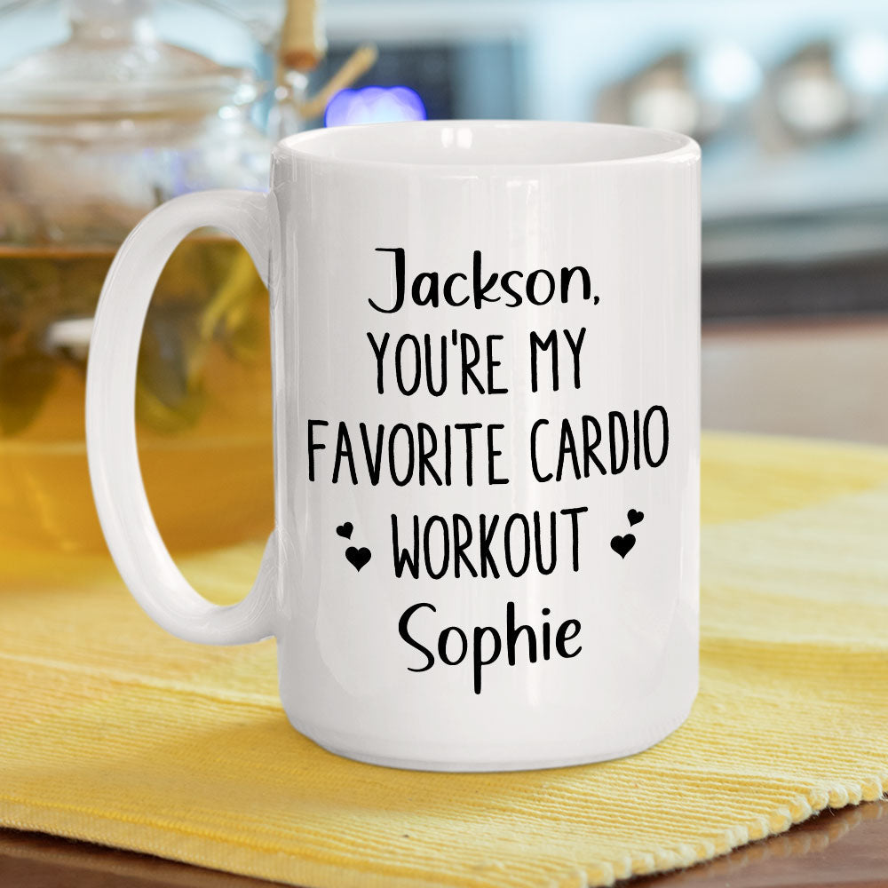 Custom Anniversary Keepsake Gifts For Couple • My Favorite Cardio - Personalized Coffee Mug
