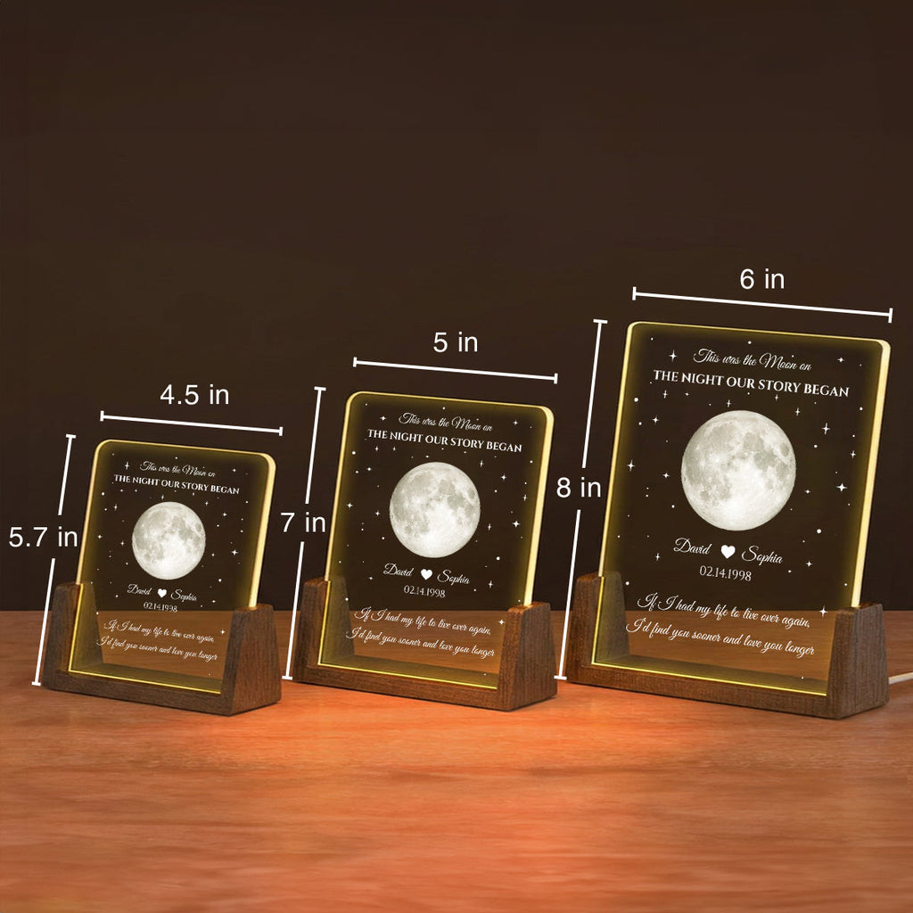 Custom Anniversary, Wedding, Christmas Gift For Husband, Him• The Moon - Personalized Night Light