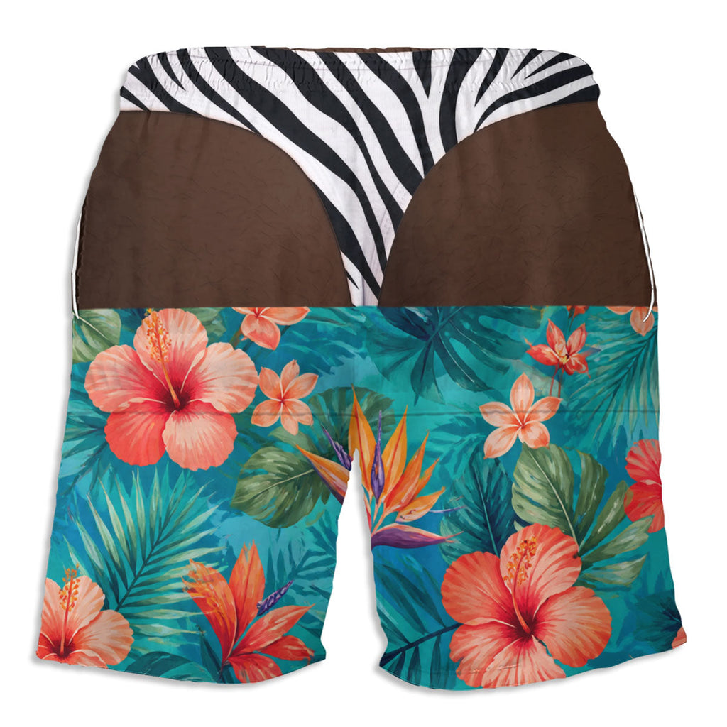 Custom Funny 3D Body Swim Trunks for Men, Birthday Summer Gift • Rear View Revival - Personalized Beach Shorts
