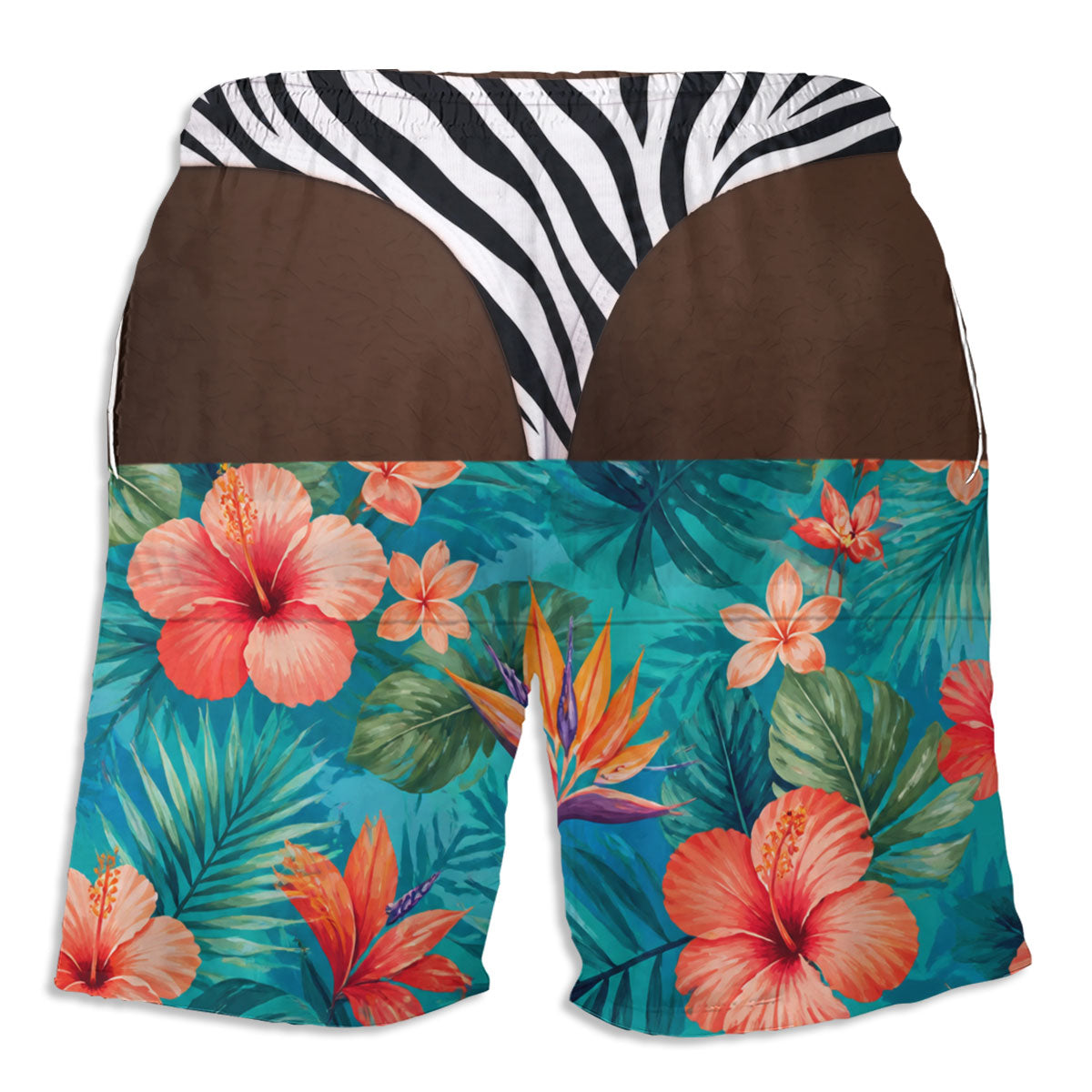 Custom Funny 3D Body Swim Trunks for Men, Birthday Summer Gift • Rear View Revival - Personalized Beach Shorts