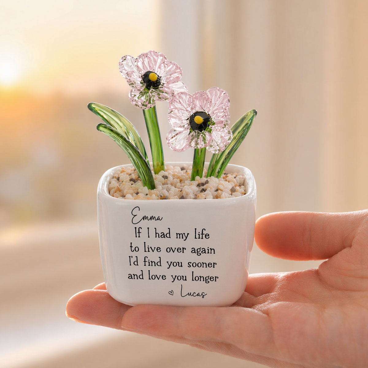 Love You Longer - Personalized Glass Birth Month Flower