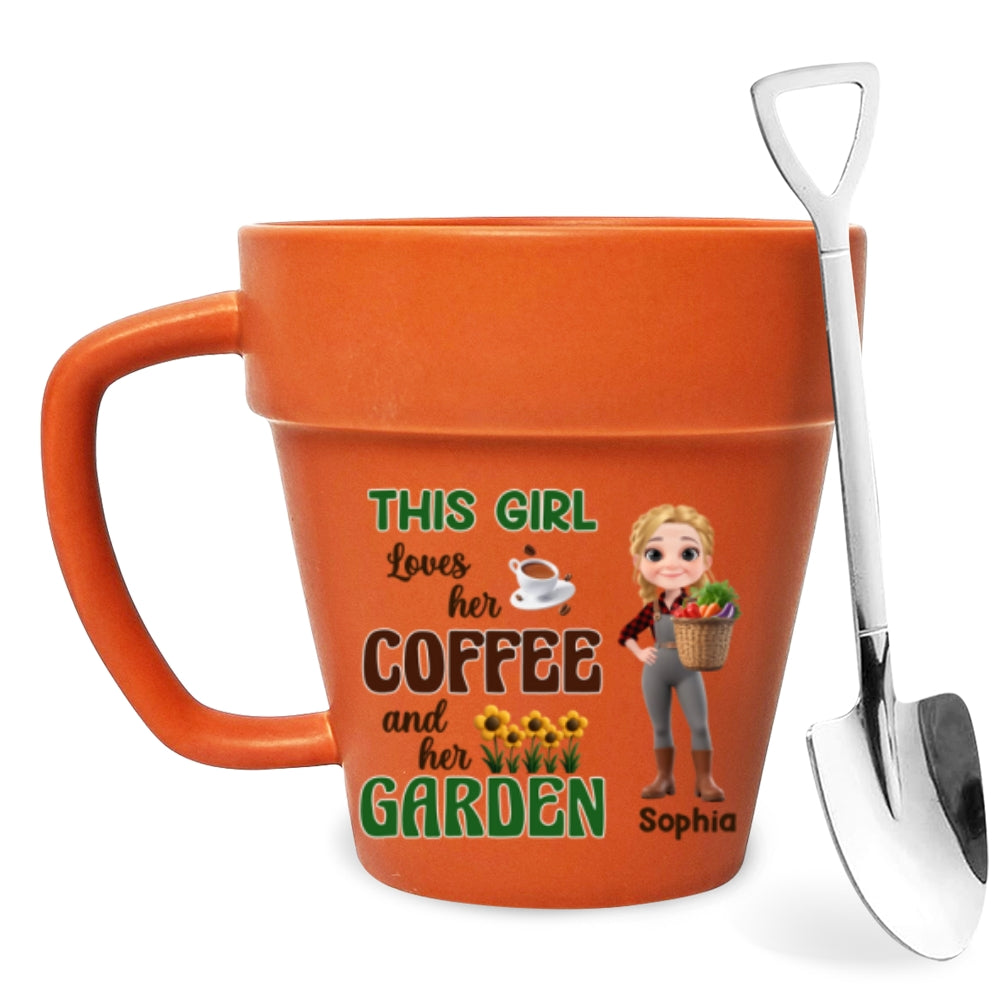 Custom Christmas & Birthday Keepsake Gift • Coffee And Garden Lover - Personalized Plant Pot Mug