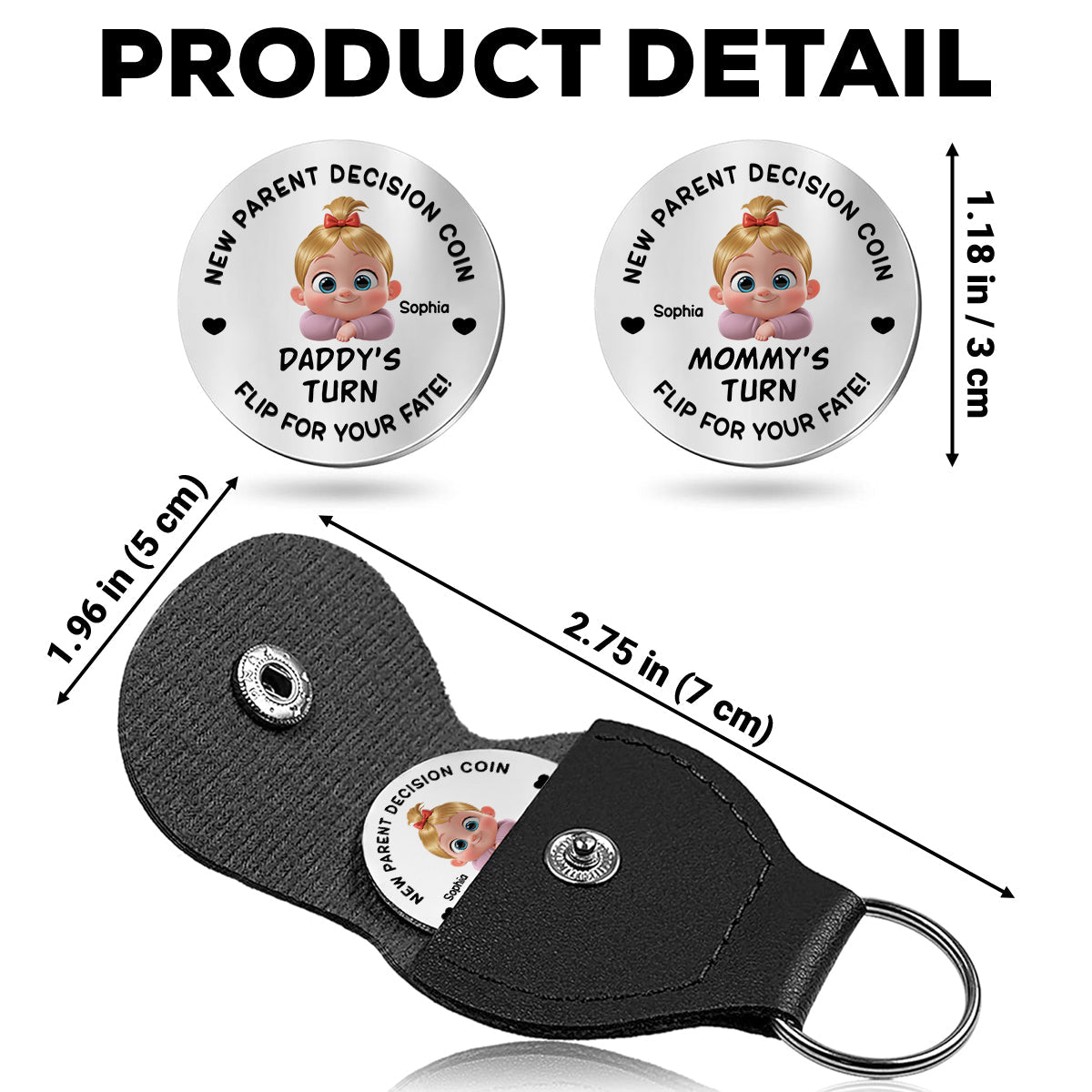 Custom Coin Keychain for Wife, Couple Anniversary Valentine's Day Gifts • New Dad Mom Decision Coin - Personalized Pocket Hug