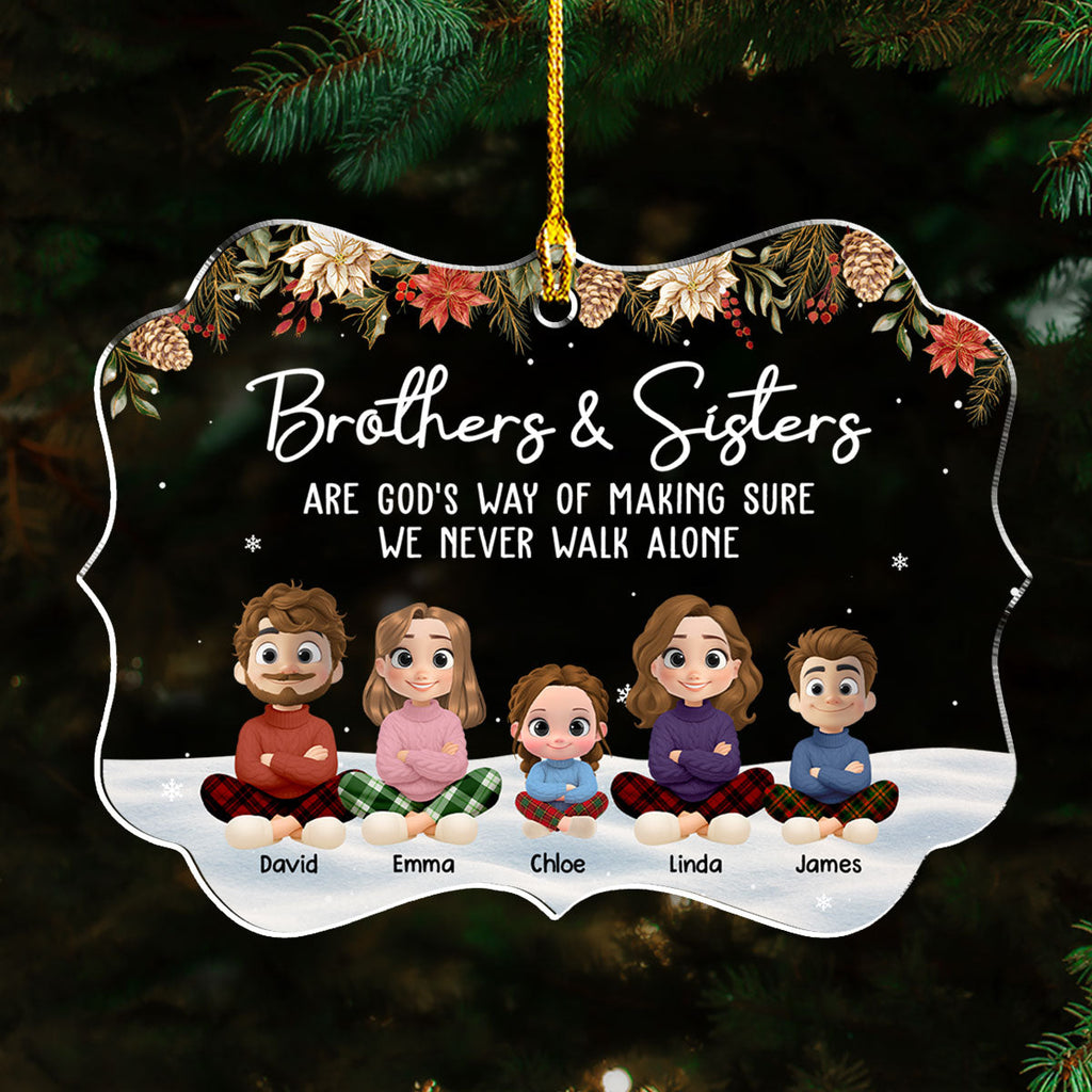 Custom Brothers & Sisters Christmas Ornament •  Together Always Brothers and Sisters - Personalized Acrylic Ornament
