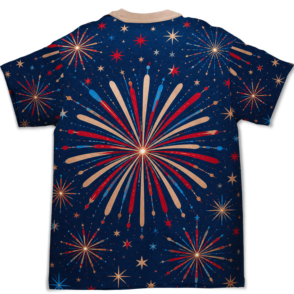 Custom Christmas Anniversary Keepsake Gifts For Husband • Fireworks Freedom - Personalized All-Over Print T-Shirt