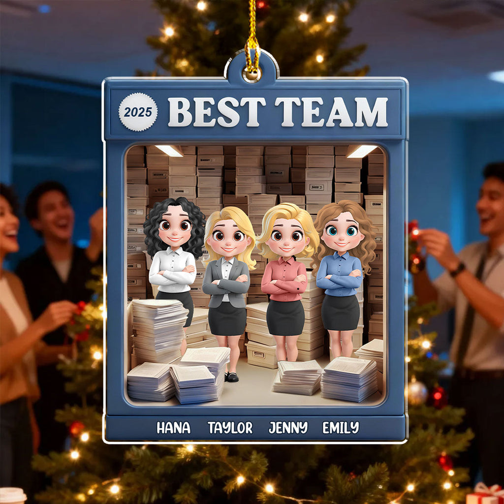 Custom Coworker Christmas Ornament, Team Appreciation Gift •  Partner In Office Crimes - Personalized Acrylic Ornament