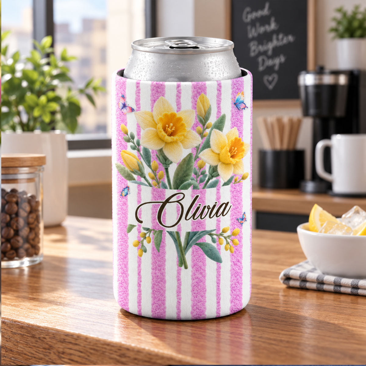 Flower For Her - Personalized Skinny Can Cooler