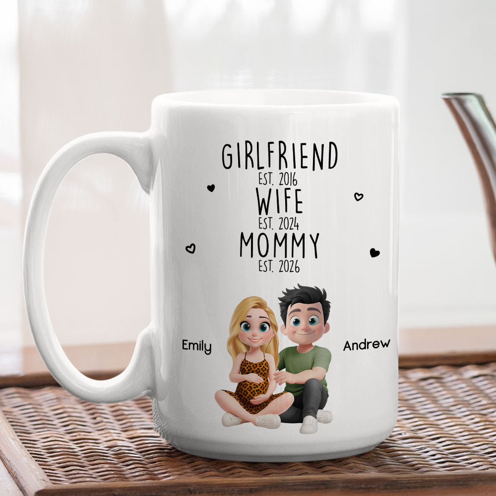 Custom First Mother's Day, Christmas Gift for New Mom • Girlfriend Wife Mommy - Personalized Coffee Mug