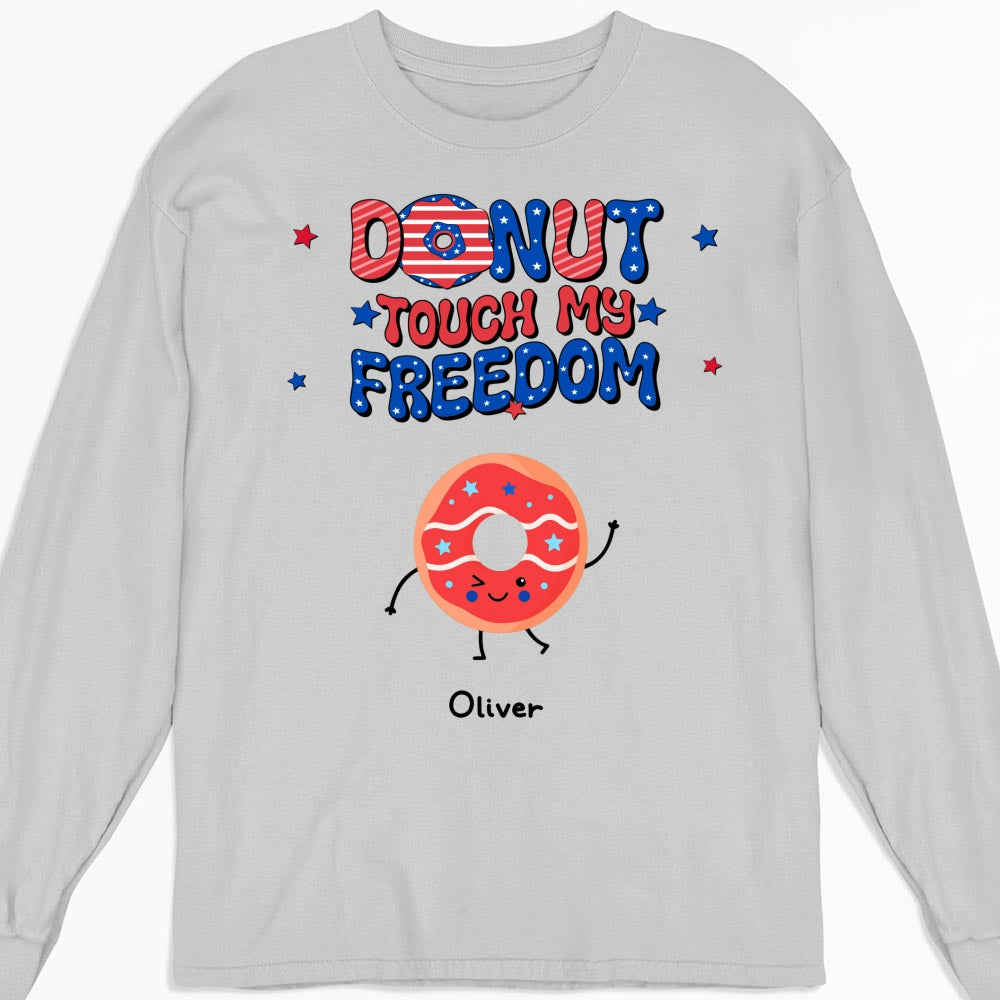 Custom Christmas & Birthday Gift for Grandma • Donut Touch My Freedom - Personalized Shirt