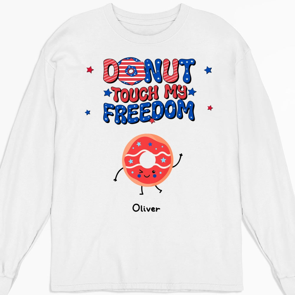 Custom Christmas & Birthday Gift for Grandma • Donut Touch My Freedom - Personalized Shirt