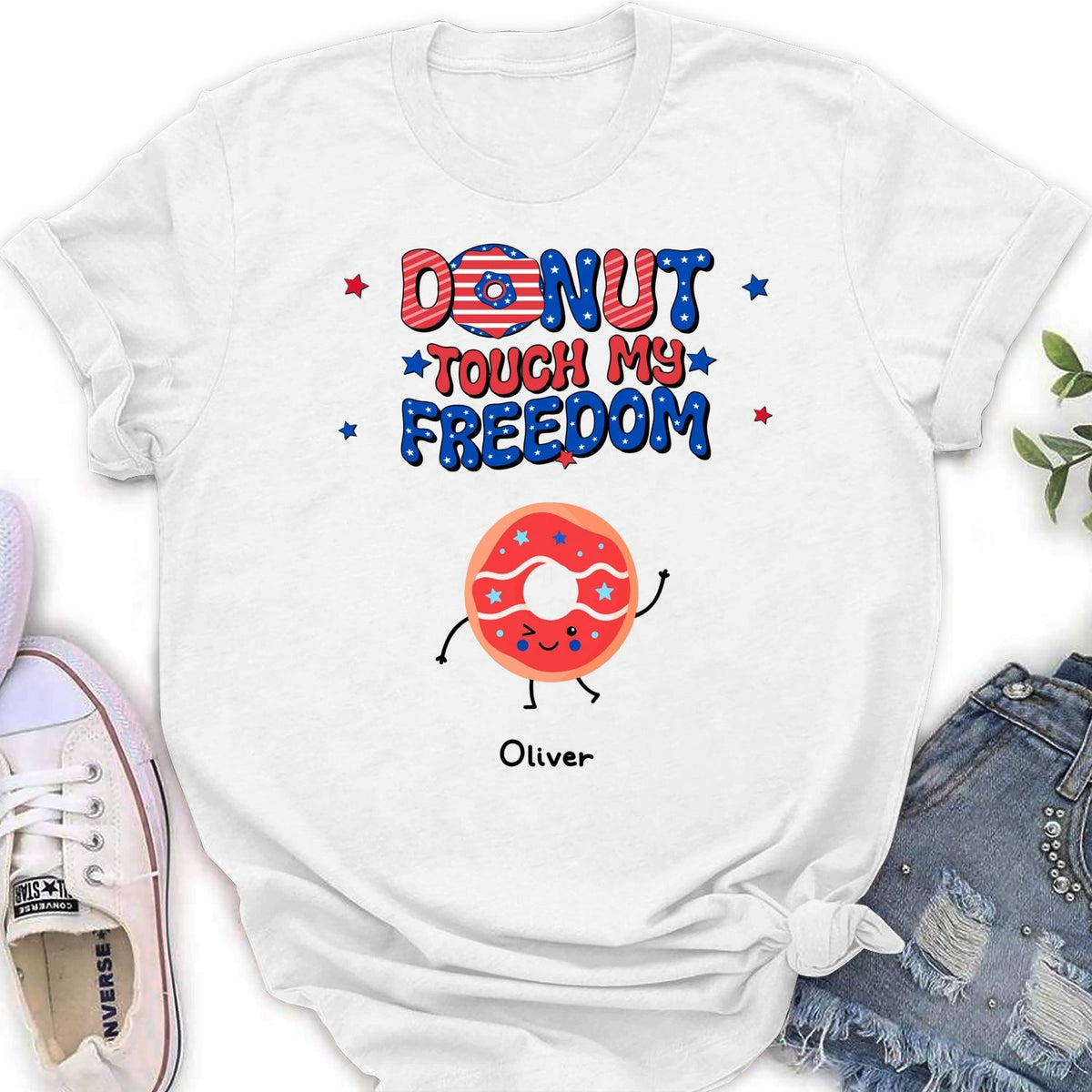 Custom Christmas & Birthday Gift for Grandma • Donut Touch My Freedom - Personalized Shirt