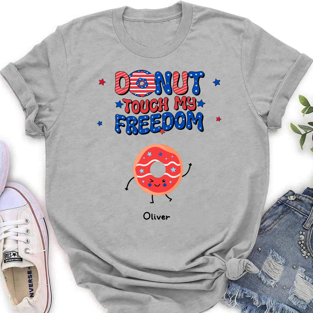 Custom Christmas & Birthday Gift for Grandma • Donut Touch My Freedom - Personalized Shirt