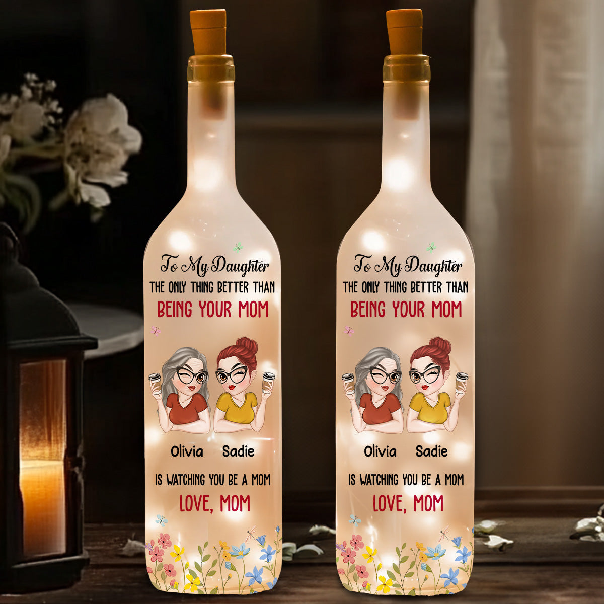 To My Daughter - Personalized Bottle Lamp