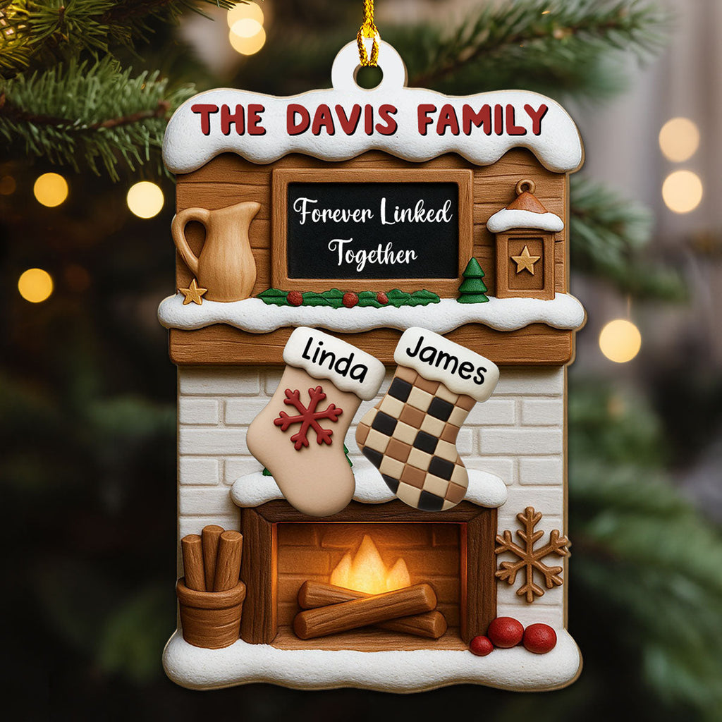 Custom Family Ornament, Christmas Gift for Family Members •  Where Love Holds Us Close - Personalized 3D Effect Wood Ornament