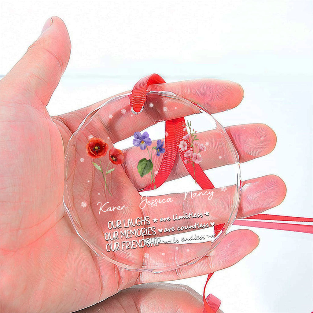 Custom Friendship Christmas Ornament, Best Friend Gift •  Friendship - Personalized Glass Ornament