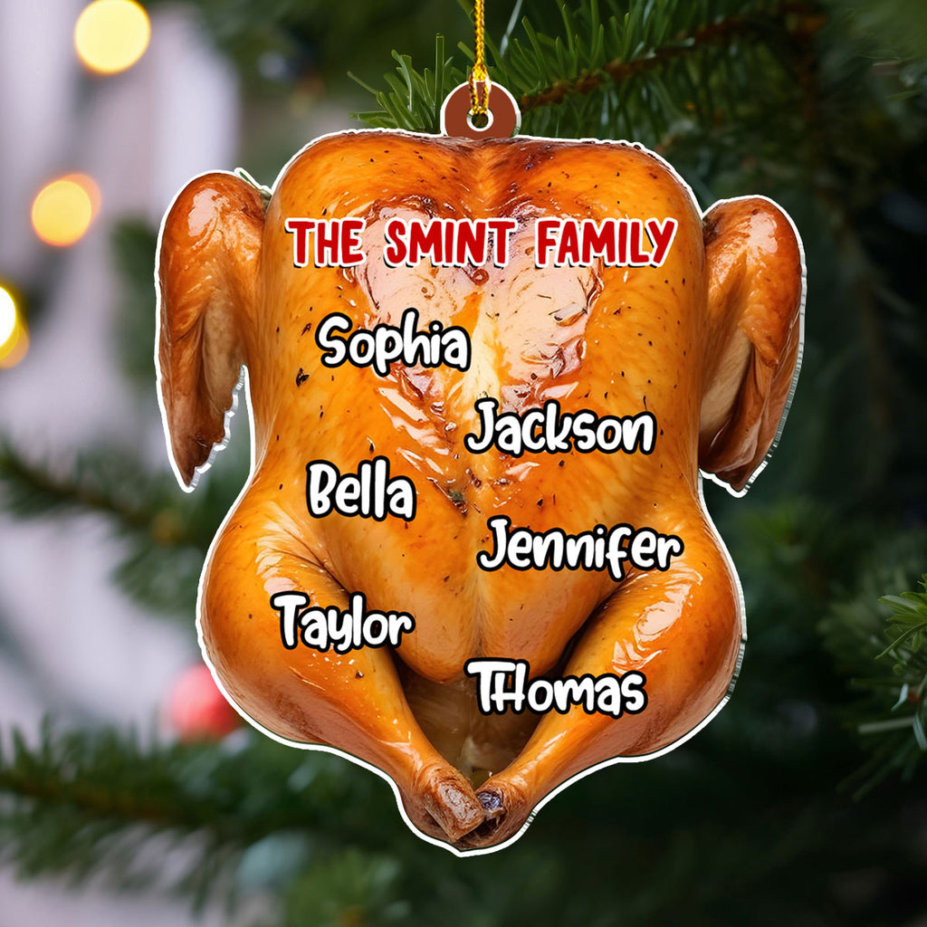 Custom Family Ornament, Christmas Gift for Family Members •  Family Chicken Merry Christmas - Personalized Acrylic Ornament