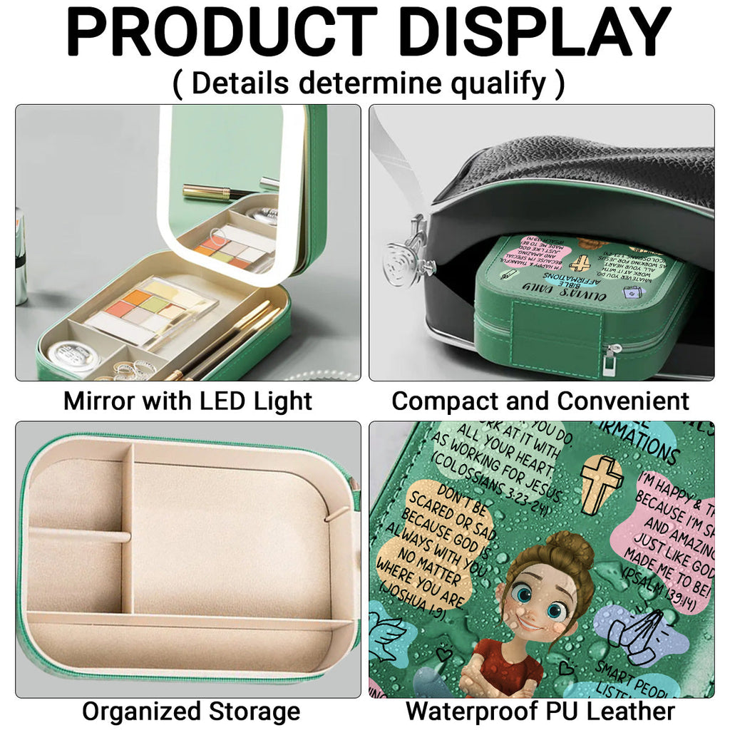 Bible Affirmations - Personalized Jewelry Box With LED Mirror