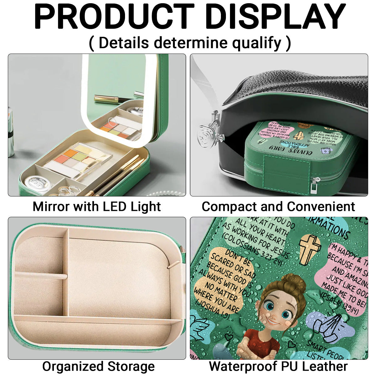 Bible Affirmations - Personalized Jewelry Box With LED Mirror