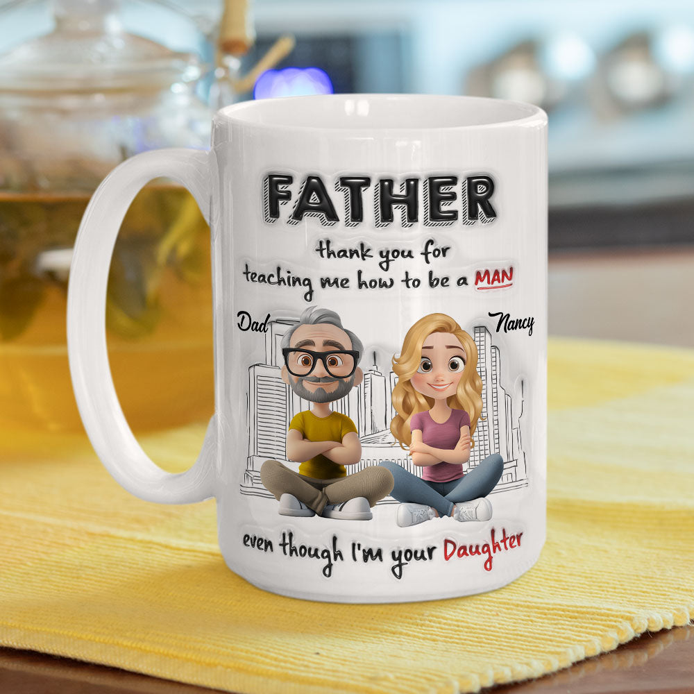 Custom Father's Day, Special Gift for Dad & Grandpa • Dad My Greatest Teacher - Personalized 3D Inflated Effect Mug