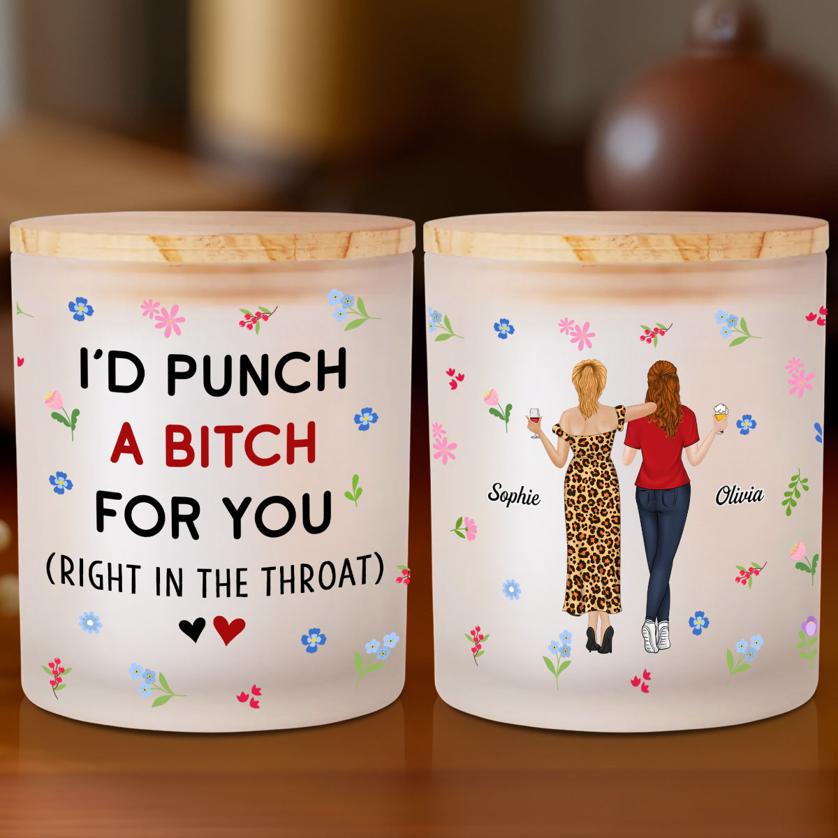 Right In The Throat - Personalized Glass Jar With LED Candle