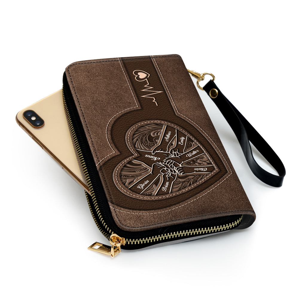 Hold My Hand - Personalized Leather Wallet