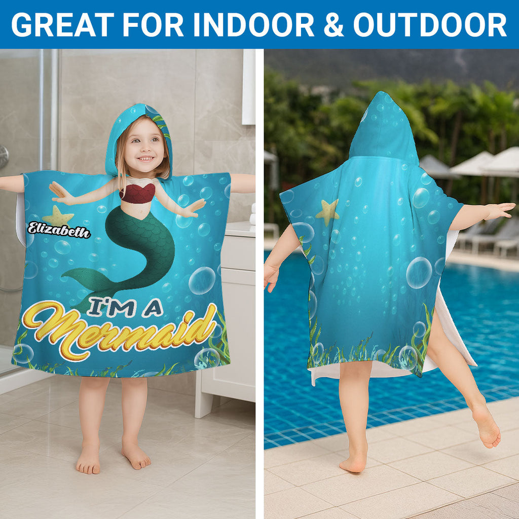 I Am Mermaid - Personalized Hooded Beach Towel