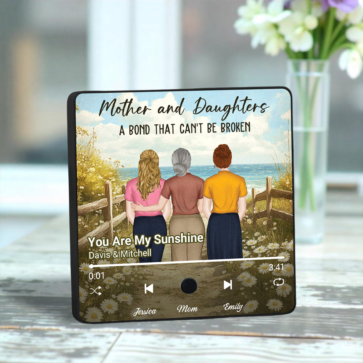 Mother And Daughter - Personalized Music Fridge Magnet