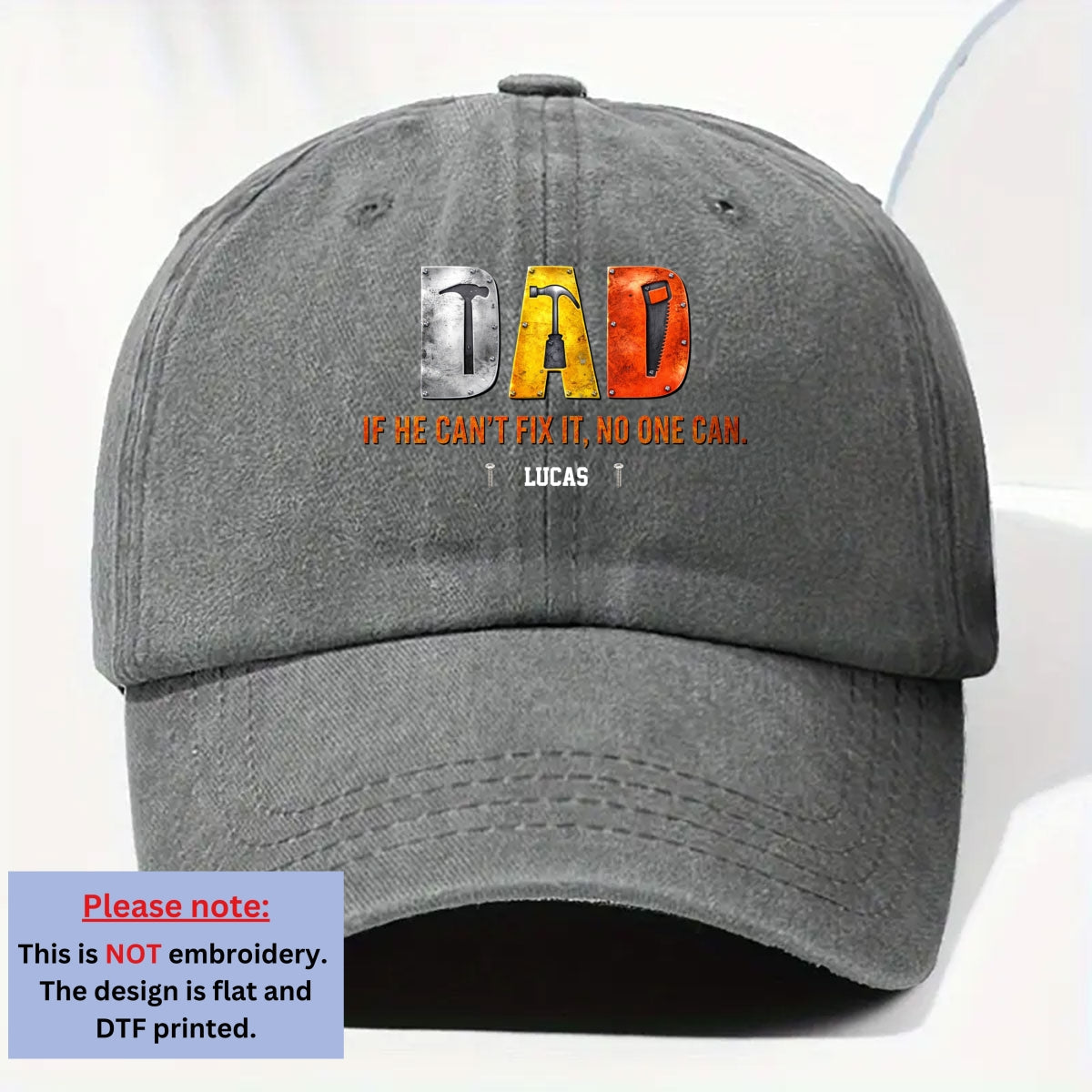 Custom Father's Day Christmas Birthday Gifts for Dad • No One But Daddy - Personalized Vintage Washed Denim Cap