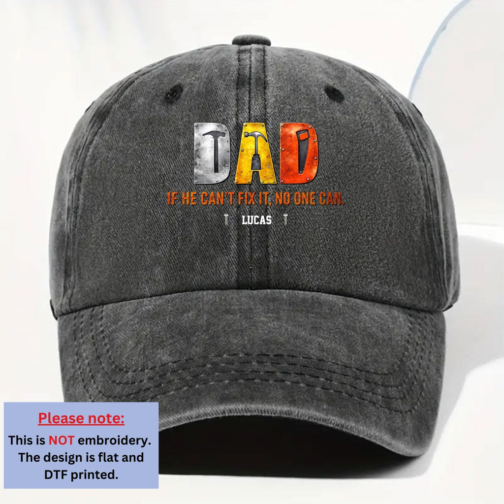 Custom Father's Day Christmas Birthday Gifts for Dad • No One But Daddy - Personalized Vintage Washed Denim Cap