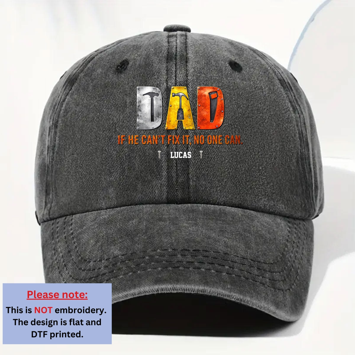 Custom Father's Day Christmas Birthday Gifts for Dad • No One But Daddy - Personalized Vintage Washed Denim Cap