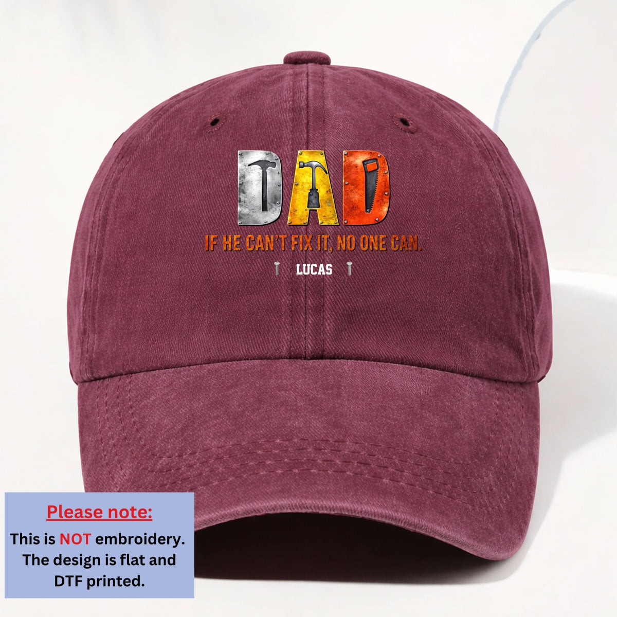Custom Father's Day Christmas Birthday Gifts for Dad • No One But Daddy - Personalized Vintage Washed Denim Cap