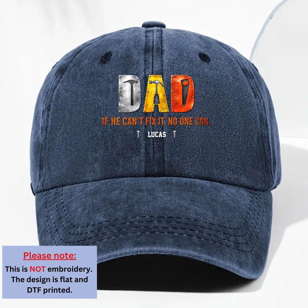 Custom Father's Day Christmas Birthday Gifts for Dad • No One But Daddy - Personalized Vintage Washed Denim Cap