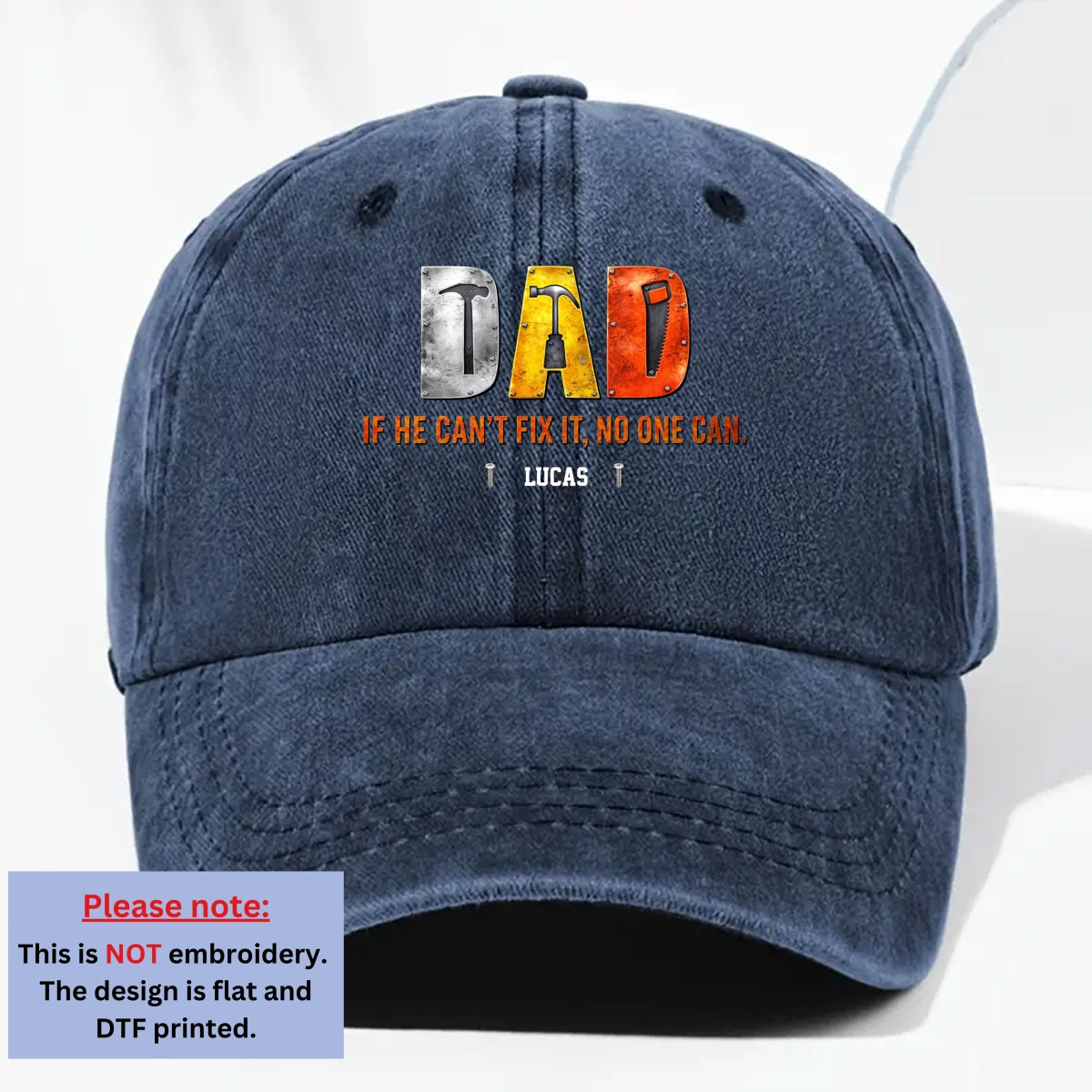 Custom Father's Day Christmas Birthday Gifts for Dad • No One But Daddy - Personalized Vintage Washed Denim Cap