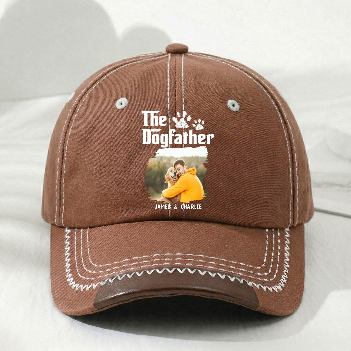 Cool Dog Father Photo - Personalized Vintage Soft Baseball Cap