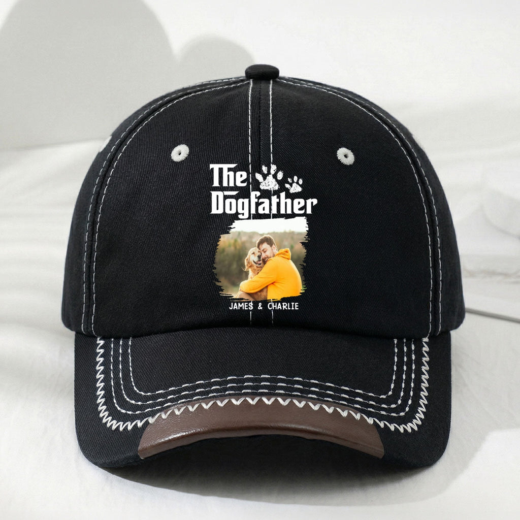 Cool Dog Father Photo - Personalized Vintage Soft Baseball Cap