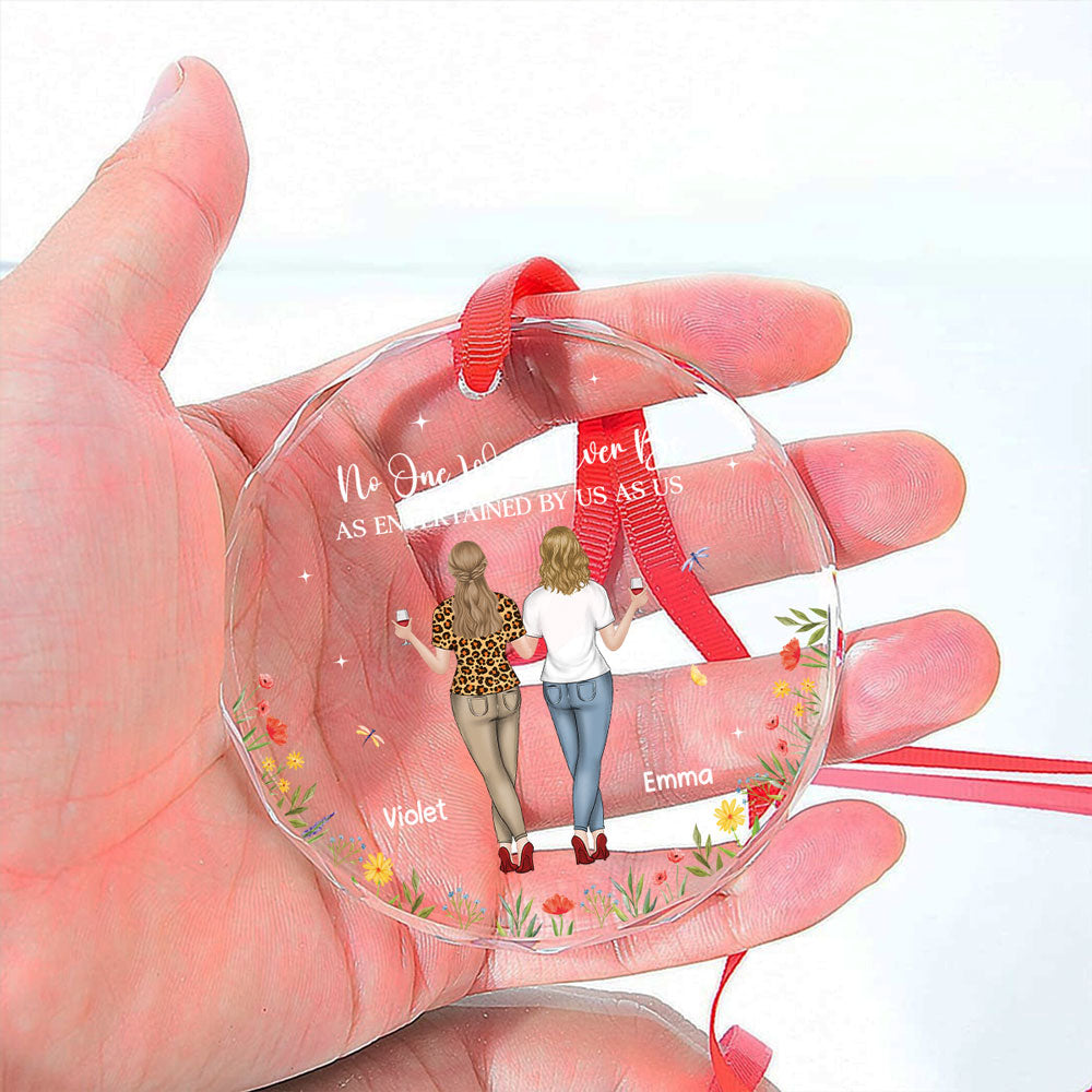 Custom Friendship Christmas Ornament, Best Friend Gift •  The Friendship Connection - Personalized Glass Ornament